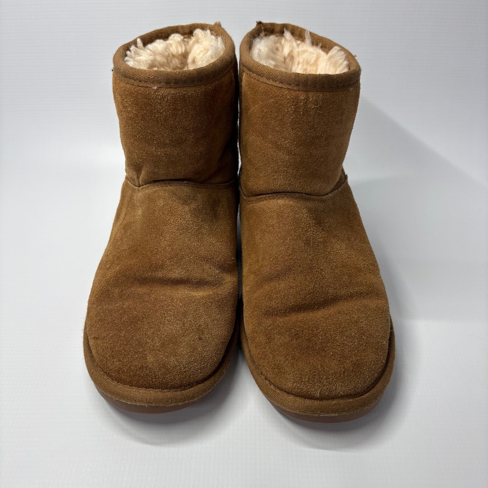 Minnetonka 85581 Womens Brown Suede Sheepskin‎ Lined Ankle Boots Size 10
